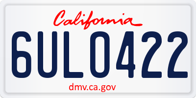 CA license plate 6ULO422
