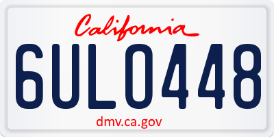 CA license plate 6ULO448