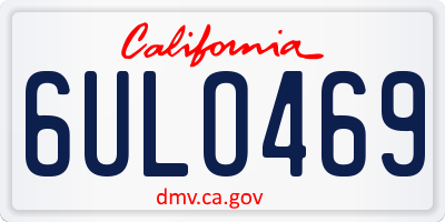 CA license plate 6ULO469