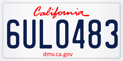 CA license plate 6ULO483