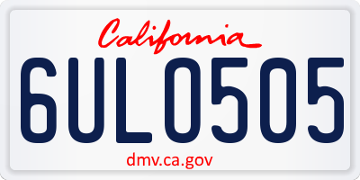 CA license plate 6ULO505