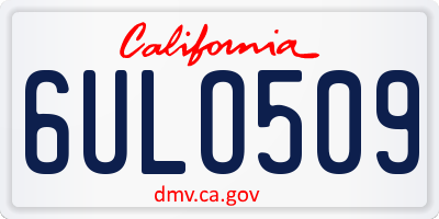 CA license plate 6ULO509