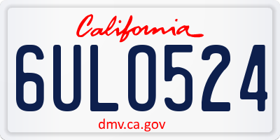 CA license plate 6ULO524
