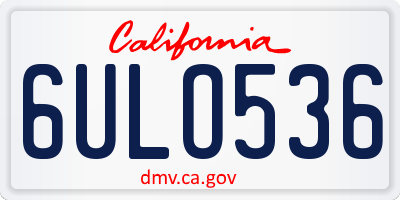 CA license plate 6ULO536