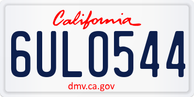 CA license plate 6ULO544