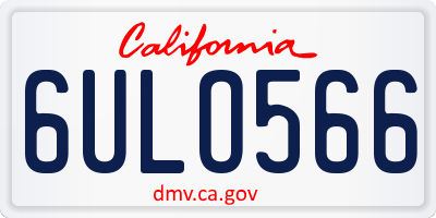CA license plate 6ULO566