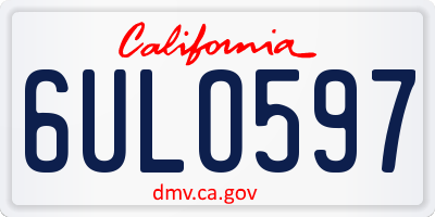 CA license plate 6ULO597