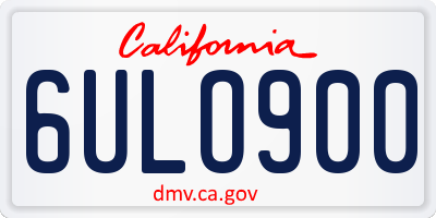 CA license plate 6ULO900
