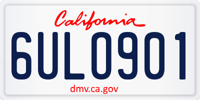 CA license plate 6ULO901