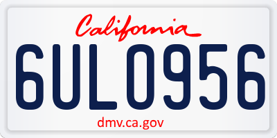CA license plate 6ULO956