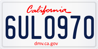 CA license plate 6ULO970