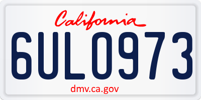 CA license plate 6ULO973