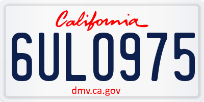 CA license plate 6ULO975