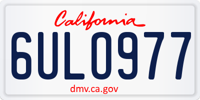 CA license plate 6ULO977