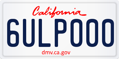 CA license plate 6ULP000