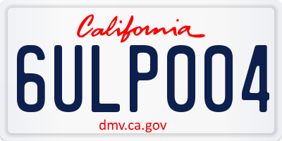 CA license plate 6ULP004