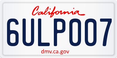CA license plate 6ULP007