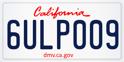 CA license plate 6ULP009