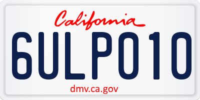 CA license plate 6ULP010