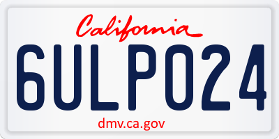 CA license plate 6ULP024