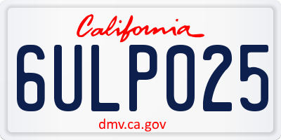 CA license plate 6ULP025