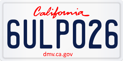 CA license plate 6ULP026