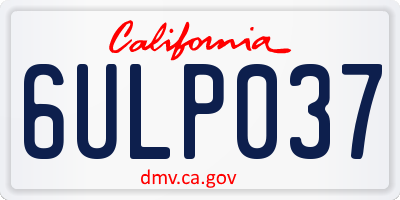 CA license plate 6ULP037