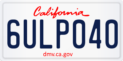 CA license plate 6ULP040