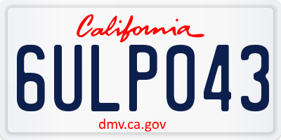 CA license plate 6ULP043