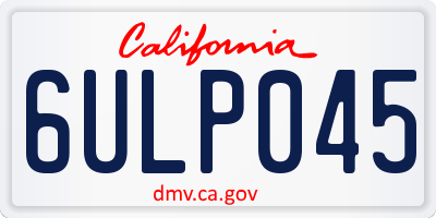 CA license plate 6ULP045