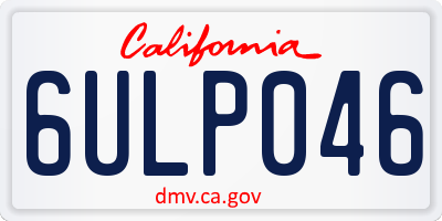 CA license plate 6ULP046