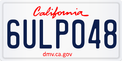 CA license plate 6ULP048