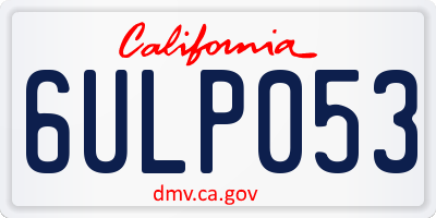 CA license plate 6ULP053