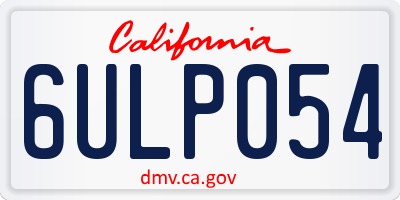 CA license plate 6ULP054