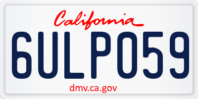 CA license plate 6ULP059