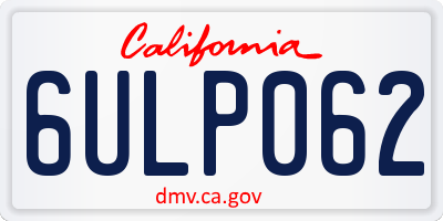 CA license plate 6ULP062