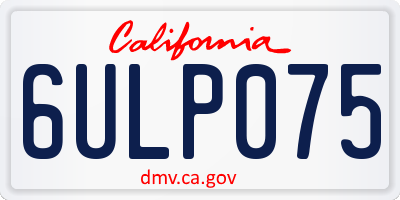 CA license plate 6ULP075