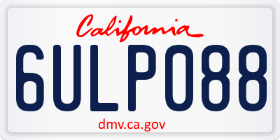 CA license plate 6ULP088