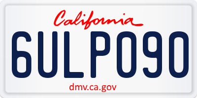 CA license plate 6ULP090