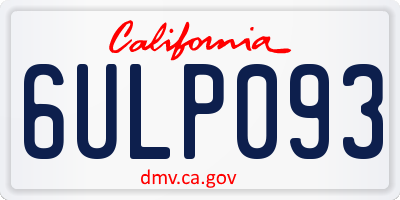 CA license plate 6ULP093