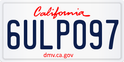 CA license plate 6ULP097