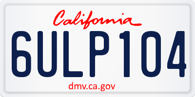 CA license plate 6ULP104