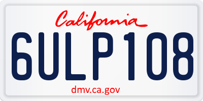 CA license plate 6ULP108
