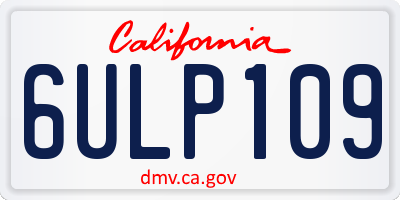 CA license plate 6ULP109