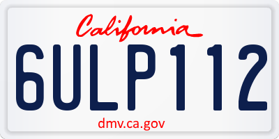 CA license plate 6ULP112