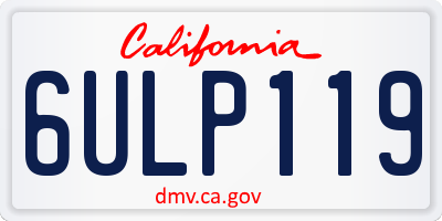 CA license plate 6ULP119