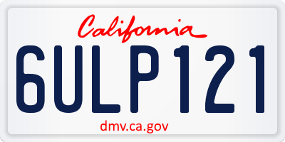 CA license plate 6ULP121