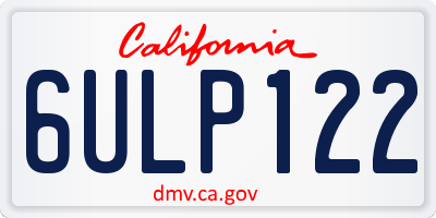 CA license plate 6ULP122
