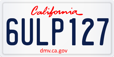 CA license plate 6ULP127
