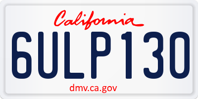 CA license plate 6ULP130